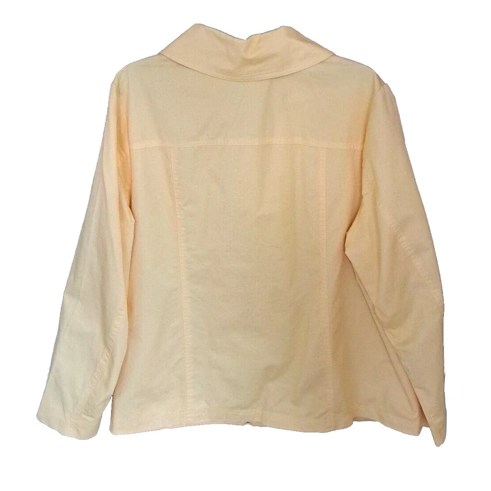 Studio Works Womens 2X Light Weight Full Zip 4 Pocket Solid Yellow Jacket Pre-Ow